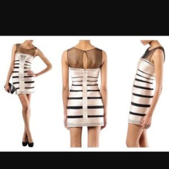 BCBGMAXAZRIA Brenda Stretch Satin Bandage Dress - Picture 8 of 8